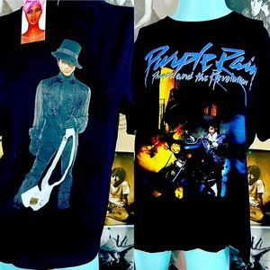 💜 PRINCE LOT OF 2 POP MUSIC PURPLE RAIN SIZE S/M RARE! COTTON